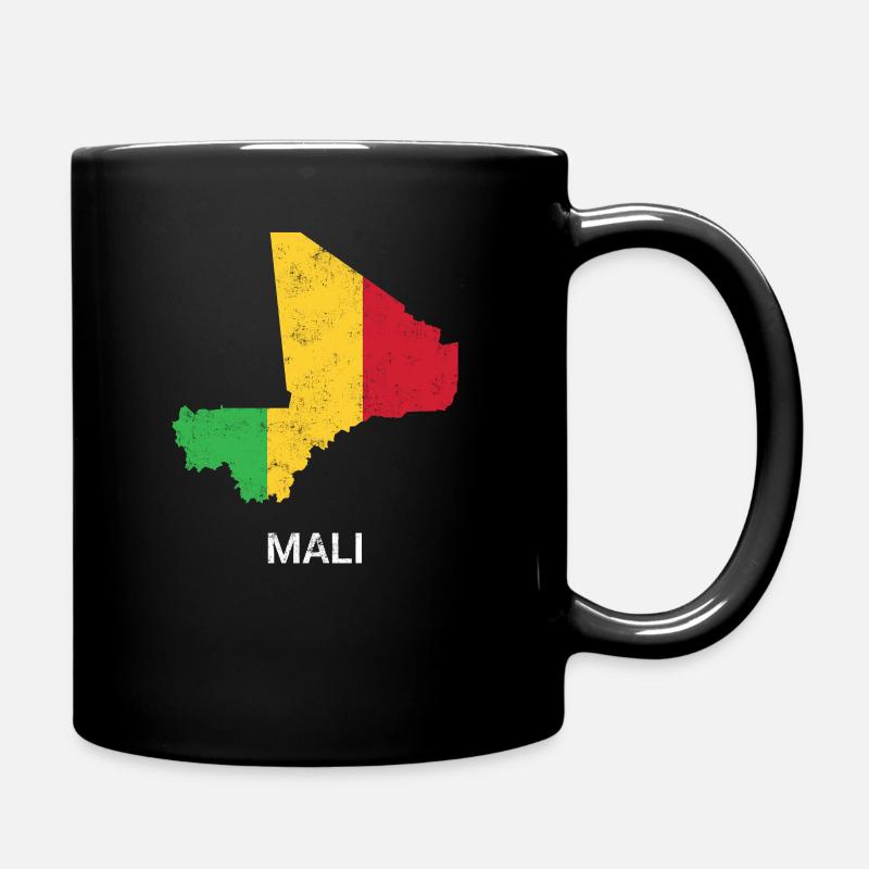 Mali Landkarte & Flagge - Tasse einfarbig - Schwarz
