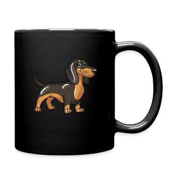 Chien teckel - Mug uni - noir - Droite