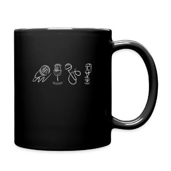Chant karaoké rétro microphone chanteur - Mug uni - noir - Droite