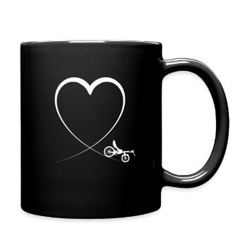Retro Liegerad Fahrrad - Tasse einfarbig - Schwarz - Rechts