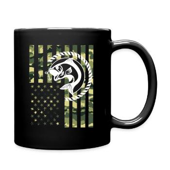 Fishing angler USA - Full Colour Mug - black - Right