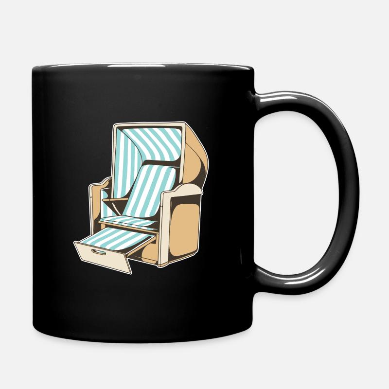 Strandkorb Strandkörbe Nordsee Ostsee Strand - Tasse einfarbig - Schwarz
