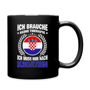 Kroatien Urlaub Reise Meer Spruch - Tasse einfarbig - Schwarz - Rechts