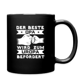 DER BESTE OPA WIRD ZUM UROPA BEFÖRDERT - Tasse einfarbig - Schwarz - Rechts