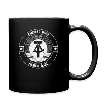 Ossi DDR Wappen Ostdeutscher DDRler Spruch - Tasse einfarbig - Schwarz - Rechts