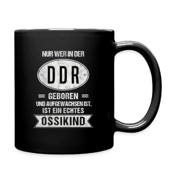 Ossi Spruch DDR Nicki Ostdeutscher Ossikind - Tasse einfarbig - Schwarz - Rechts
