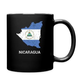 Nicaragua Landkarte & Flagge - Tasse einfarbig - Schwarz - Rechts