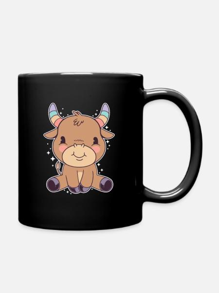 Taureau mignon enfant cadeau taureau taureau - Mug uni - noir
