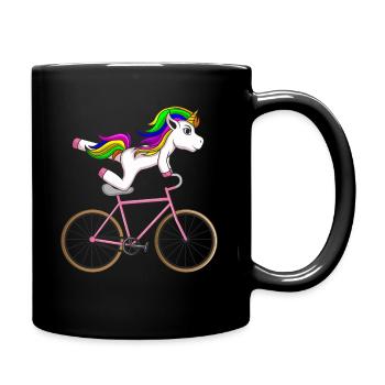 Artistic unicorn bike - Full Colour Mug - black - Right