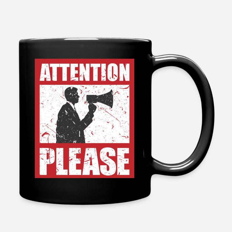ATTENTION PLEASE - Vintage Design - Tasse einfarbig - Schwarz