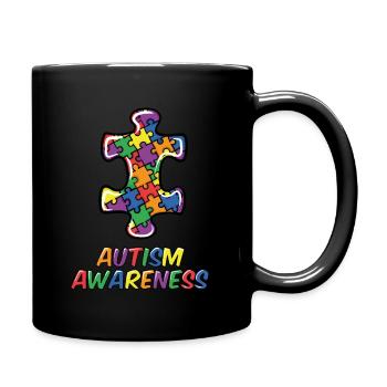 Autismus Awareness Puzzle - Tasse einfarbig - Schwarz - Rechts