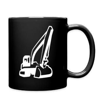 Excavator, construction machine, excavator driver, - Full Colour Mug - black - Right