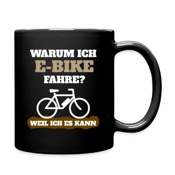E-Bike - Tasse einfarbig - Schwarz - Rechts