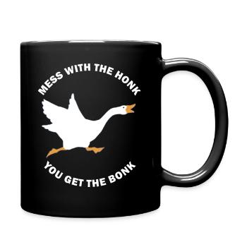 Mess The Honk You Get The Bonk Funny Goose Meme - Full Colour Mug - black - Right