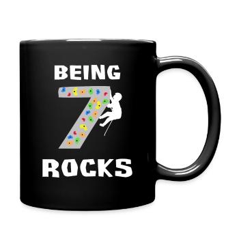 Being 7 Rocks Rock Climbing Bouldering Birthday - Full Colour Mug - black - Right