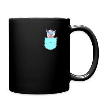 Licorne sac doigt du milieu femme cadeau licorne - Mug uni - noir - Droite