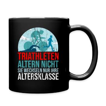 Triathlet Triathlon Geschenk - Tasse einfarbig - Schwarz - Rechts