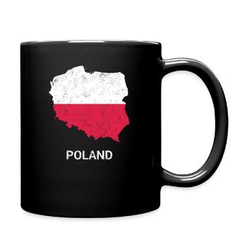 Carte et drapeau de la Pologne (Polska) - Mug uni - noir - Droite