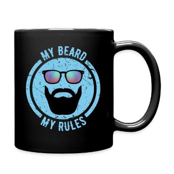 MY BEARD MY RULES - ROUND STYLE - Full Colour Mug - black - Right