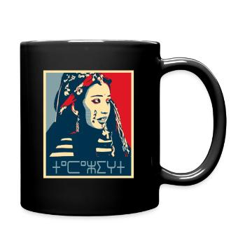 Portrait of an Amazigh Berber woman - Full Colour Mug - black - Right