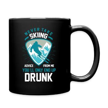 Cadeau drôle de fête d'ivresse de ski - Mug uni - noir - Droite