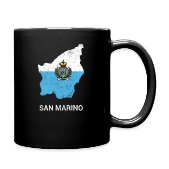 San Marino Landkarte & Flagge - Tasse einfarbig - Schwarz - Rechts
