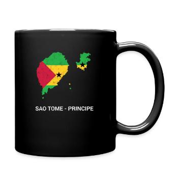 Carte et drapeau du pays de Sao Tomé et Principe - Mug uni - noir - Droite