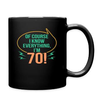 70e anniversaire - Mug uni - noir - Droite