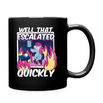 That escalated quickly meme unicorn funny - Full Colour Mug - black - Right