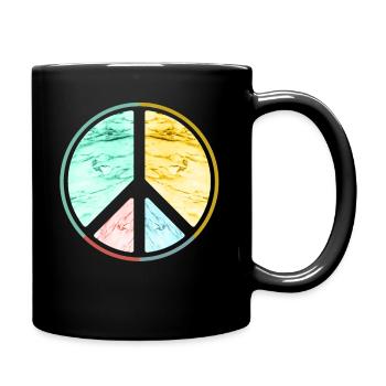 Frieden Hippie - Tasse einfarbig - Schwarz - Rechts