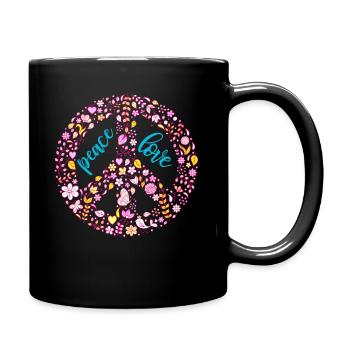 Paix Flower Power - Mug uni - noir - Droite