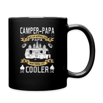 Camper Papa Camping Vater Hobby - Tasse einfarbig - Schwarz - Rechts