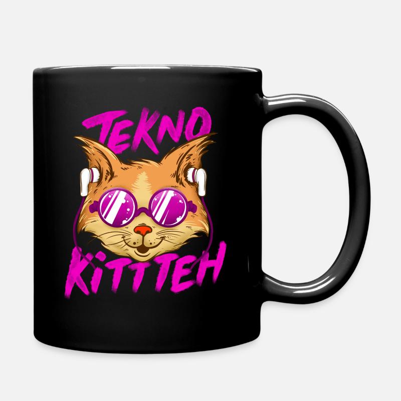 Tekno Underground Raver Techno cat - Mug uni - noir