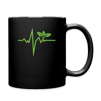 Vegan heartbeat gift vegan veganism - Full Colour Mug - black - Right