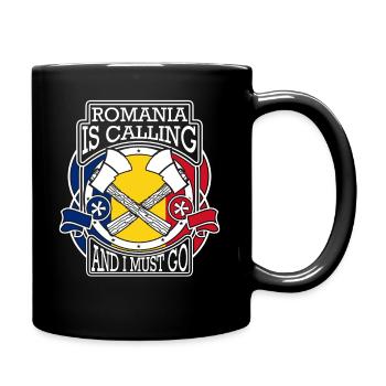 romania calls saying gift - Full Colour Mug - black - Right