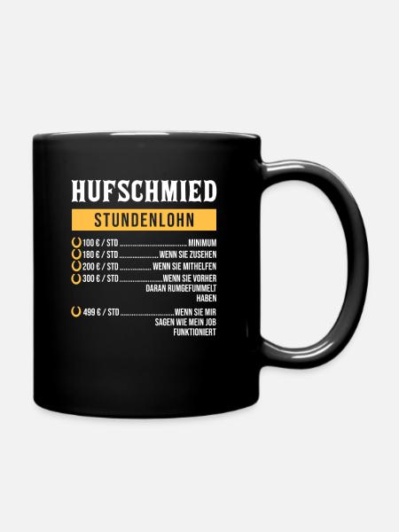 Hufschmied Schmied Amboss Hufbeschlagschmied - Tasse einfarbig - Schwarz