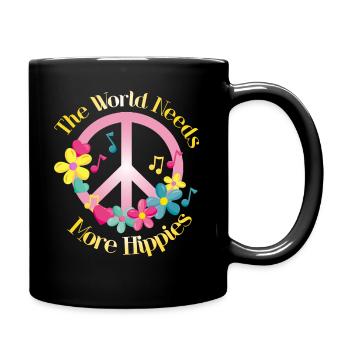 Le monde a besoin de plus de hippies Hippie Flower Power - Mug uni - noir - Droite