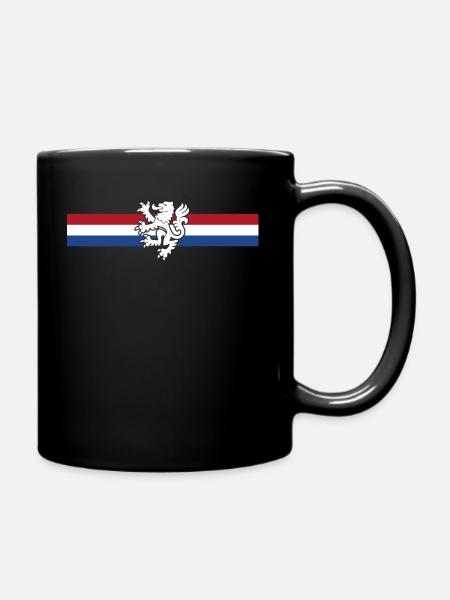 Lion coat of arms Netherlands Holland Dutch - Full Colour Mug - black