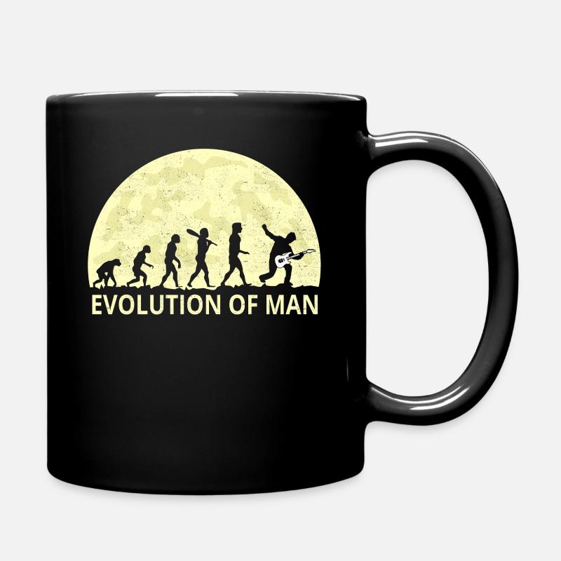 Evolution of man Rock n Roll Hardrock Fan Geschenk - Tasse einfarbig - Schwarz