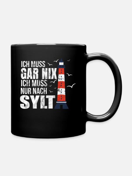 Sylt Westerland Urlaub geschenk - Tasse einfarbig - Schwarz