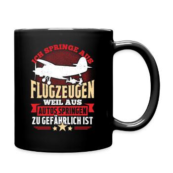 Fallschirmspringer Geschenk T-Shirt Fallschirm - Tasse einfarbig - Schwarz - Rechts