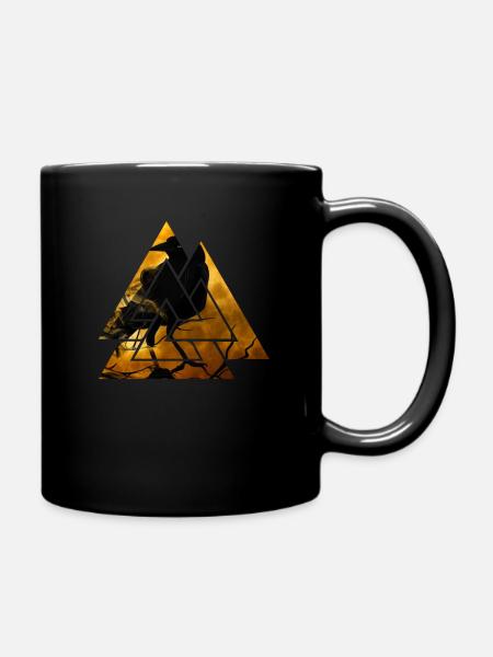 Rabe Wikinger Raben Valknut Geschenk - Tasse einfarbig - Schwarz