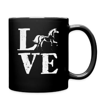 LOVE Horse Riding - Tasse einfarbig - Schwarz - Rechts