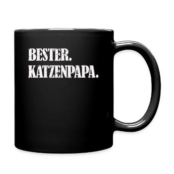 Bester. Katzenpapa. - Tasse einfarbig - Schwarz - Rechts