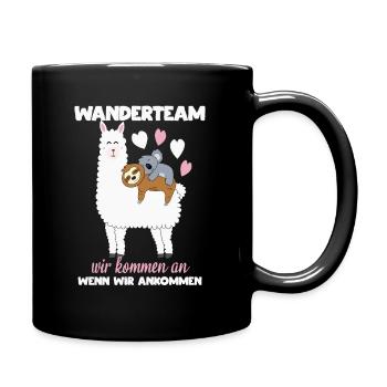 Wandern Frauen Wanderer Damen Alpaka Geschenk - Tasse einfarbig - Schwarz - Rechts