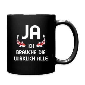 Koi Liebhaber Kois Karpfen Teich Geschenk Japan - Tasse einfarbig - Schwarz - Rechts