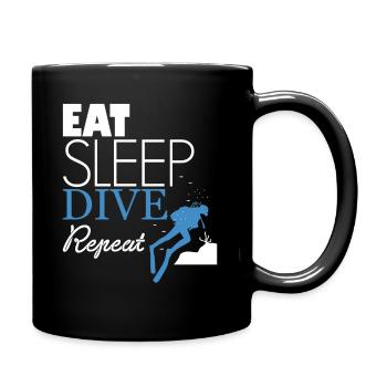 Eat Sleep Dive Répétez plongeurs - Mug uni - noir - Droite