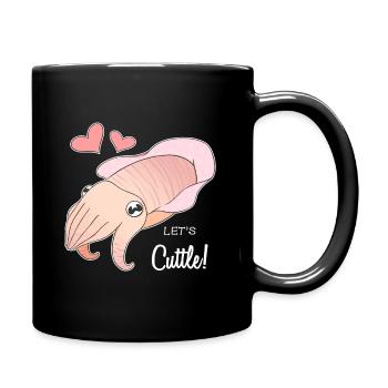Let's Cuttle! Cute & Funny Cuttlefish Romantic - Full Colour Mug - black - Right
