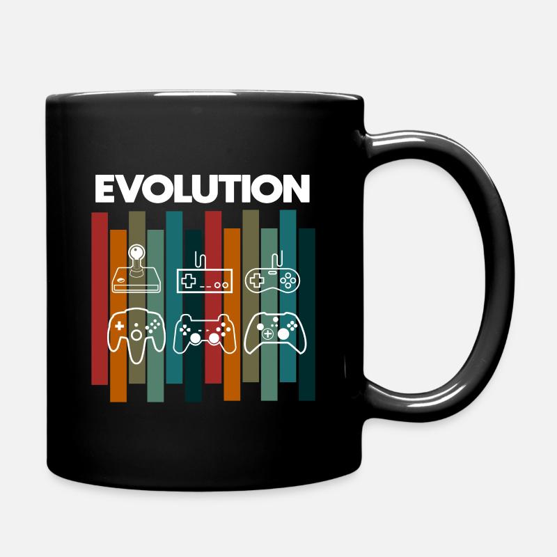 Retro evolution gamer nerd funny saying - Full Colour Mug - black