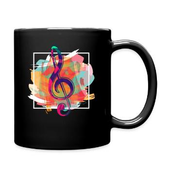 Notenschlüssel Komponist Musiker - Tasse einfarbig - Schwarz - Rechts